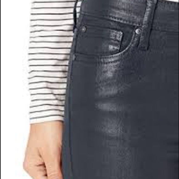NWT! Ella Moss Slate Blue Coated High Rise Skinny Ankle - Picture 3 of 6